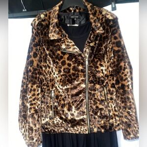 NWOT Plus Size New Look Brown Leopard Print Teddy Jacket